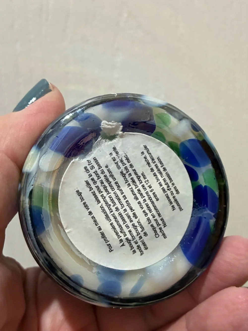Anthropologie Mosaic Glass Vessel Candle in Evening Sky